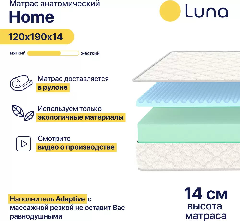 Матрас Luna Home 120x190- фото7